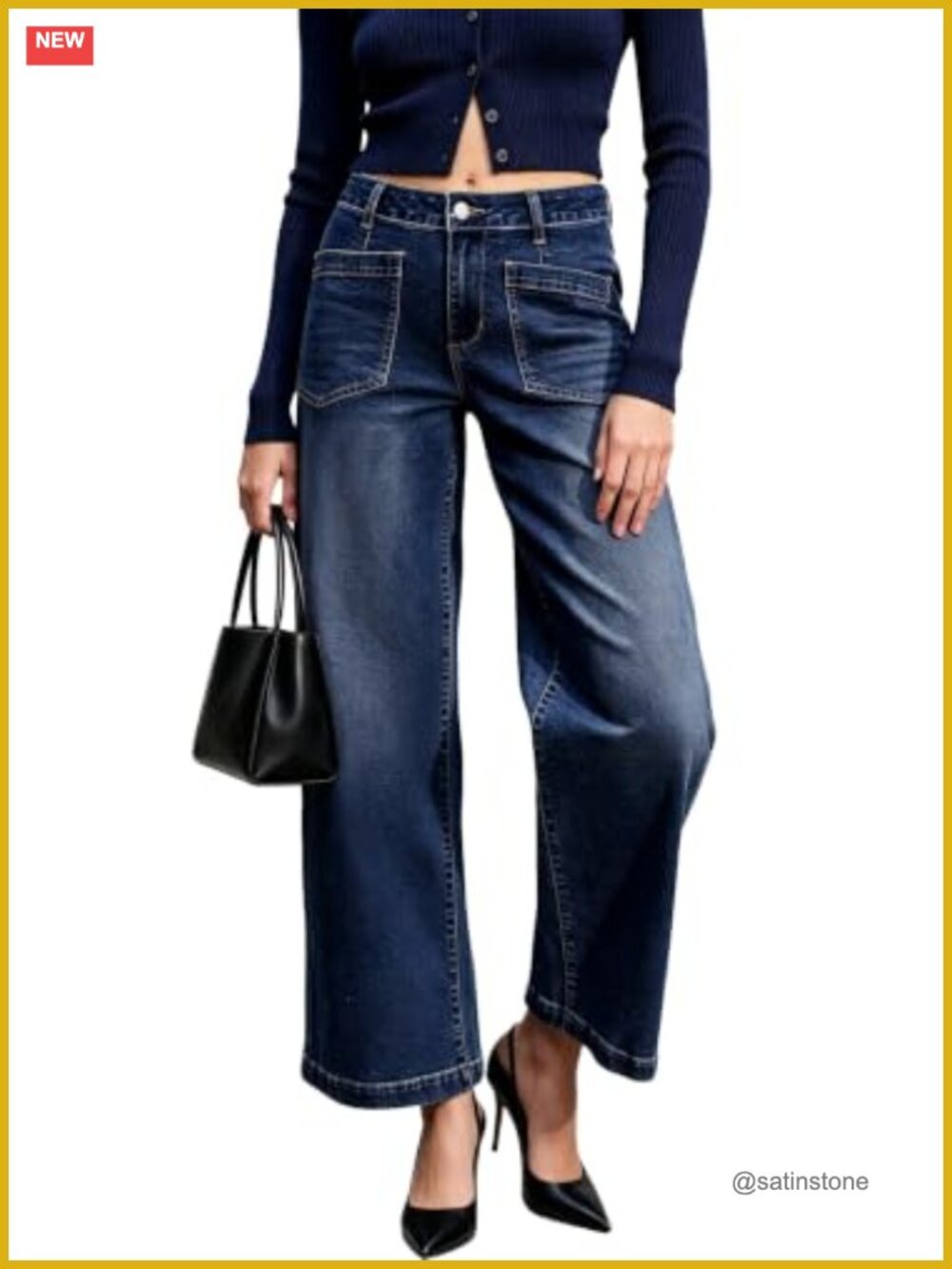 Women's Stretchy Straight Leg High Waist Crop Ankle Denim Jeans